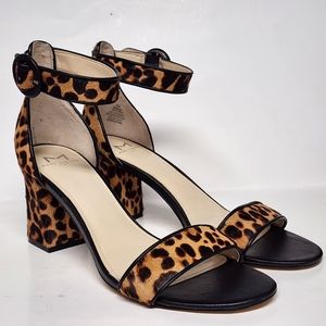 Marc Fisher Womens Karleely Calf Hair Heel Sandals Tan 8.5 Medium (B,M)